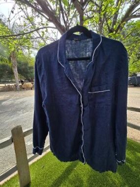 Quince navy  organic  100% linen pajamas
